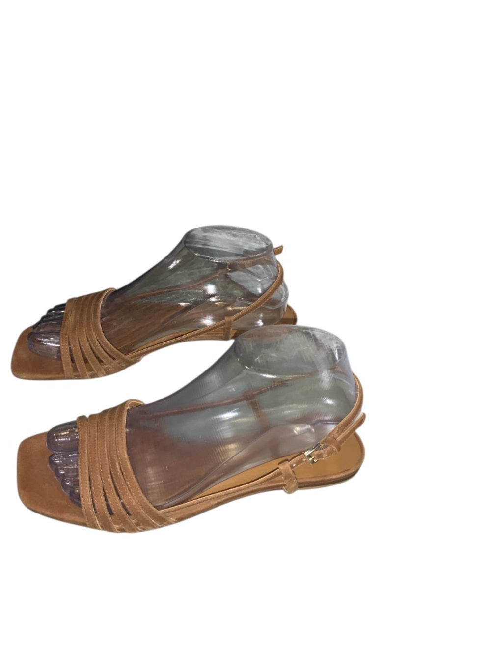 Reformation Millie Lattice Flat Sandals in Toasted Brown Suede Size 7.5 NWOB